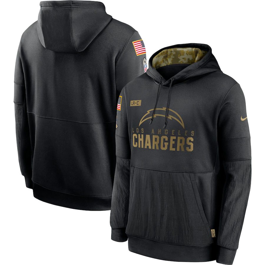 Men Los Angeles Chargers Black Salute To Service Hoodie Nike NFL Jerseys->buffalo bills->NFL Jersey